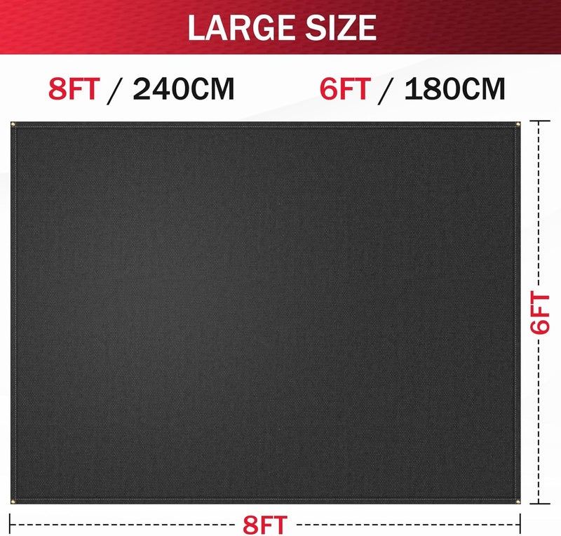kanhiro Silicone Coated Fiberglass Welding Blanket - 6x8 ft Heavy Duty Fire Resistant Blankets, 1022 °F High Temp Insulation Blanket, Heat Resistant Fabric for Industrial, Smoker, Camping, Grill - Image 3